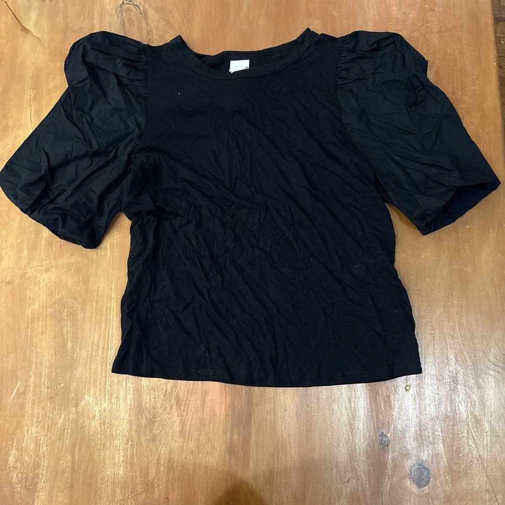 Elegant Black Puff Sleeve Top